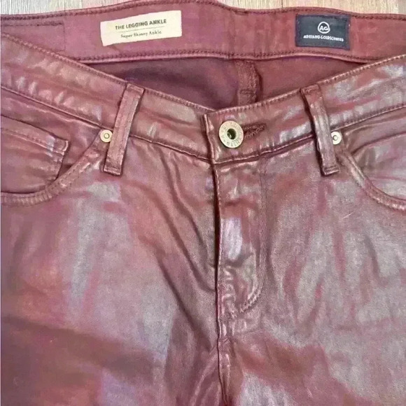 AG - ADRIANO GOLDSCHMIED Legging Ankle Super Skinny Leather Jean 27 #POY1288 - Picture 8 of 10